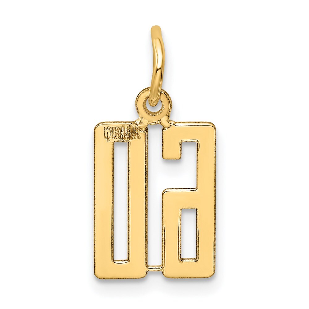 14k Yellow Gold Small Elongated Number 60 Charm Pendant for Women