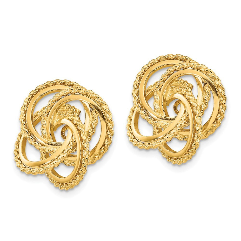14k Yellow Gold Polished & Twisted Fancy Earring Jackets