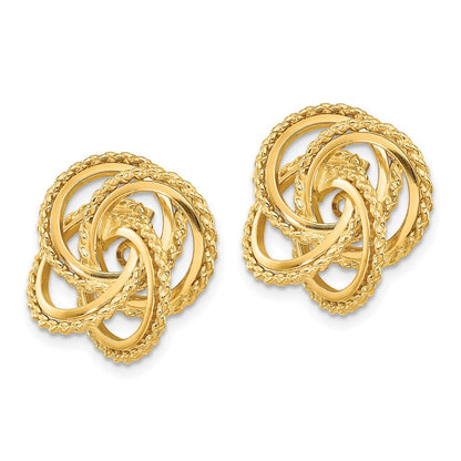 14k Yellow Gold Polished & Twisted Fancy Earring Jackets