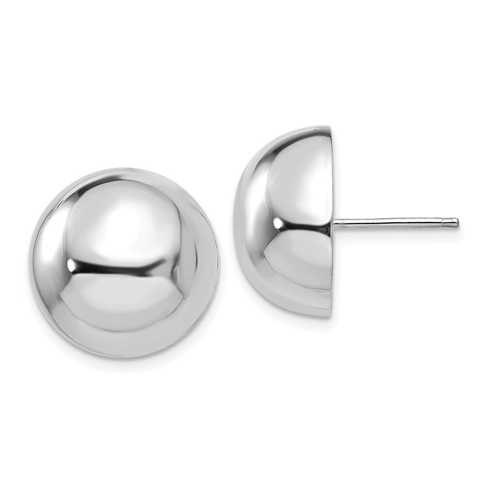 14k White Gold 16mm Half Ball Stud Earrings