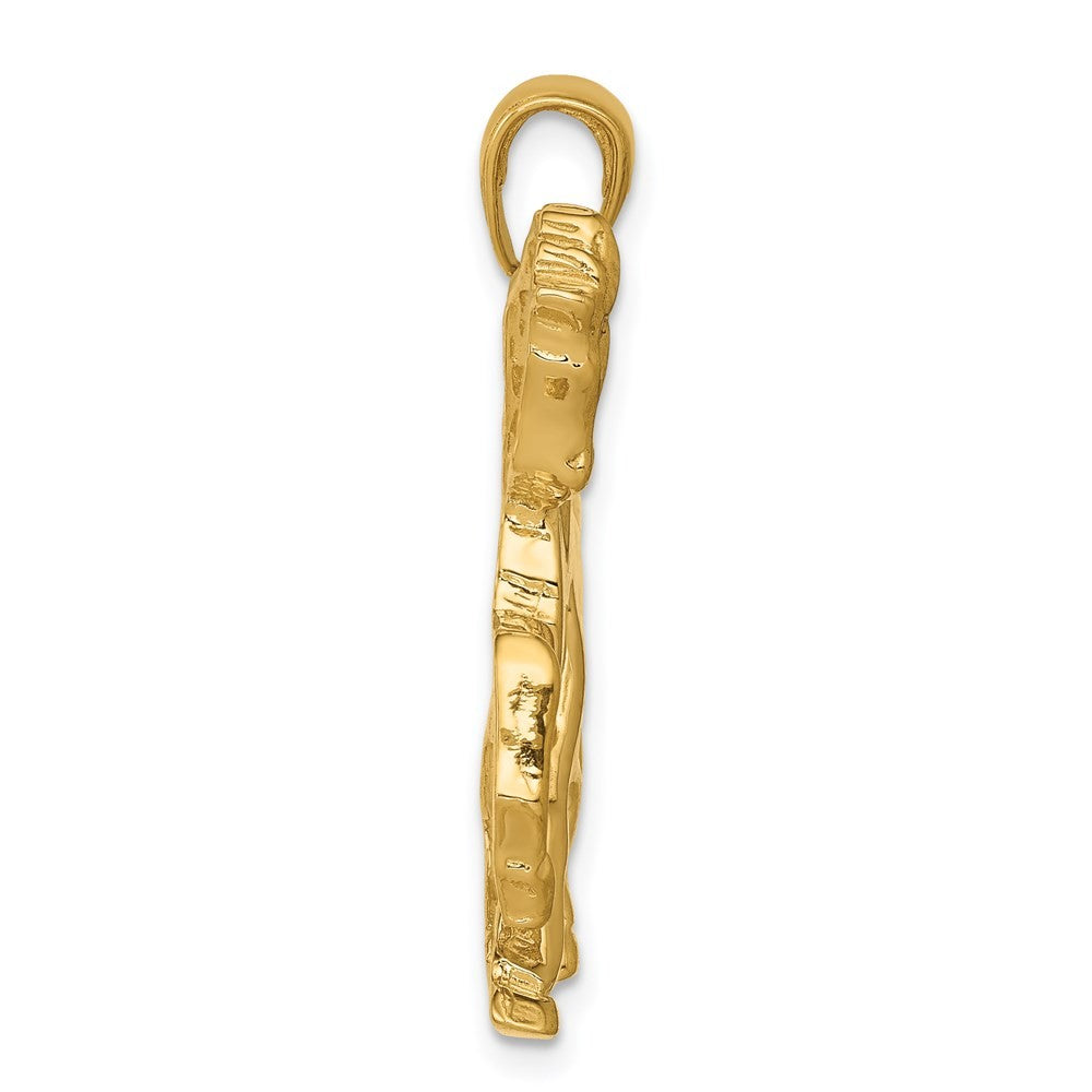 14k Yellow Gold Horse Galloping Pendant