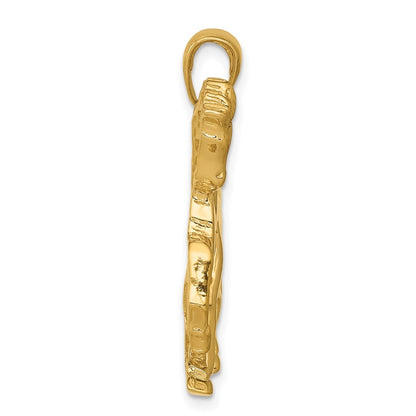14k Yellow Gold Horse Galloping Pendant