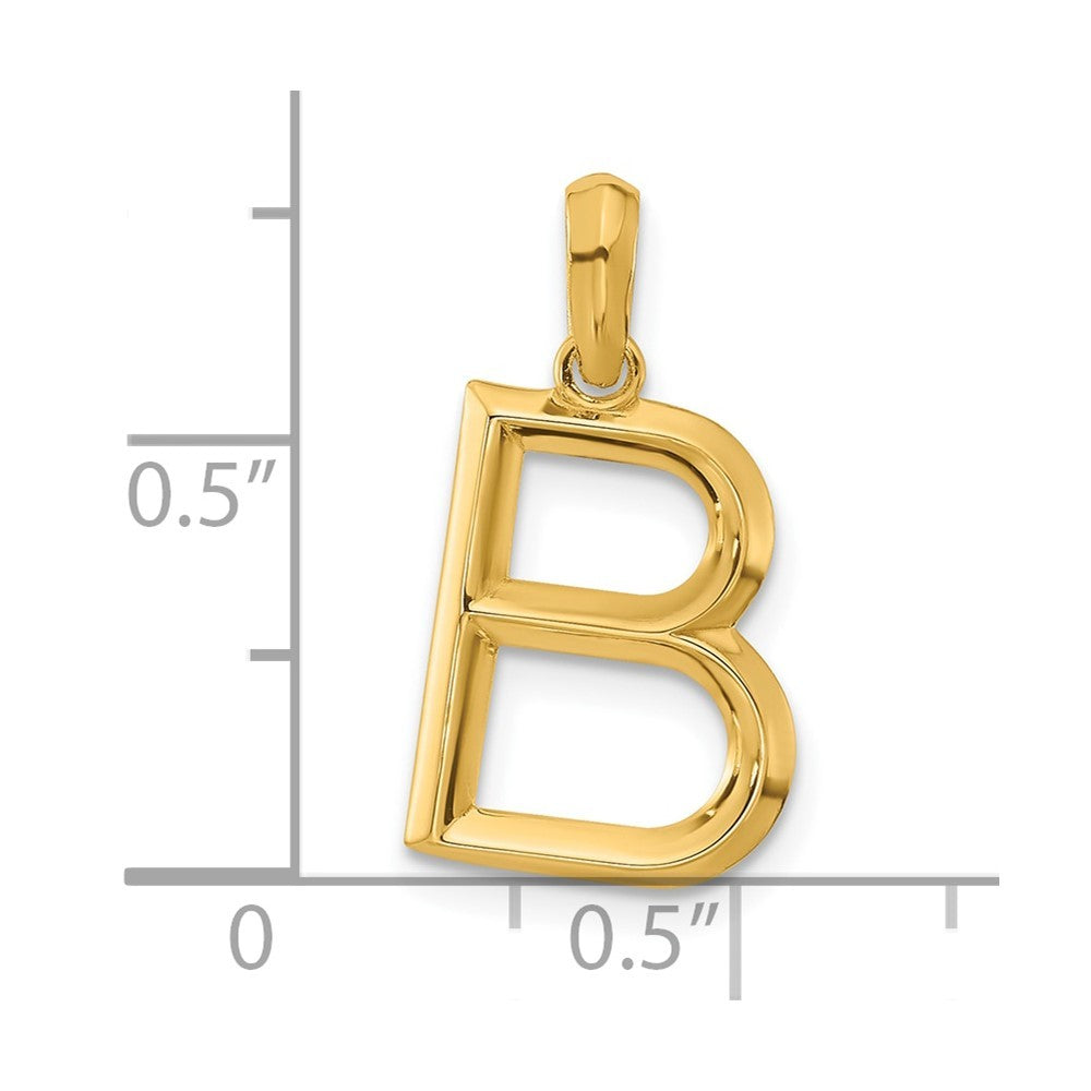 14k Yellow Gold Fancy Letter B