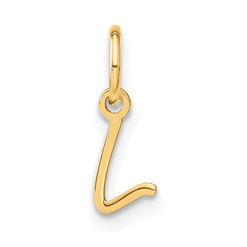 14k Yellow Gold Upper case Letter L Initial Charm Pendant for Women