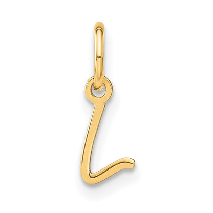 14k Yellow Gold Upper case Letter L Initial Charm Pendant for Women