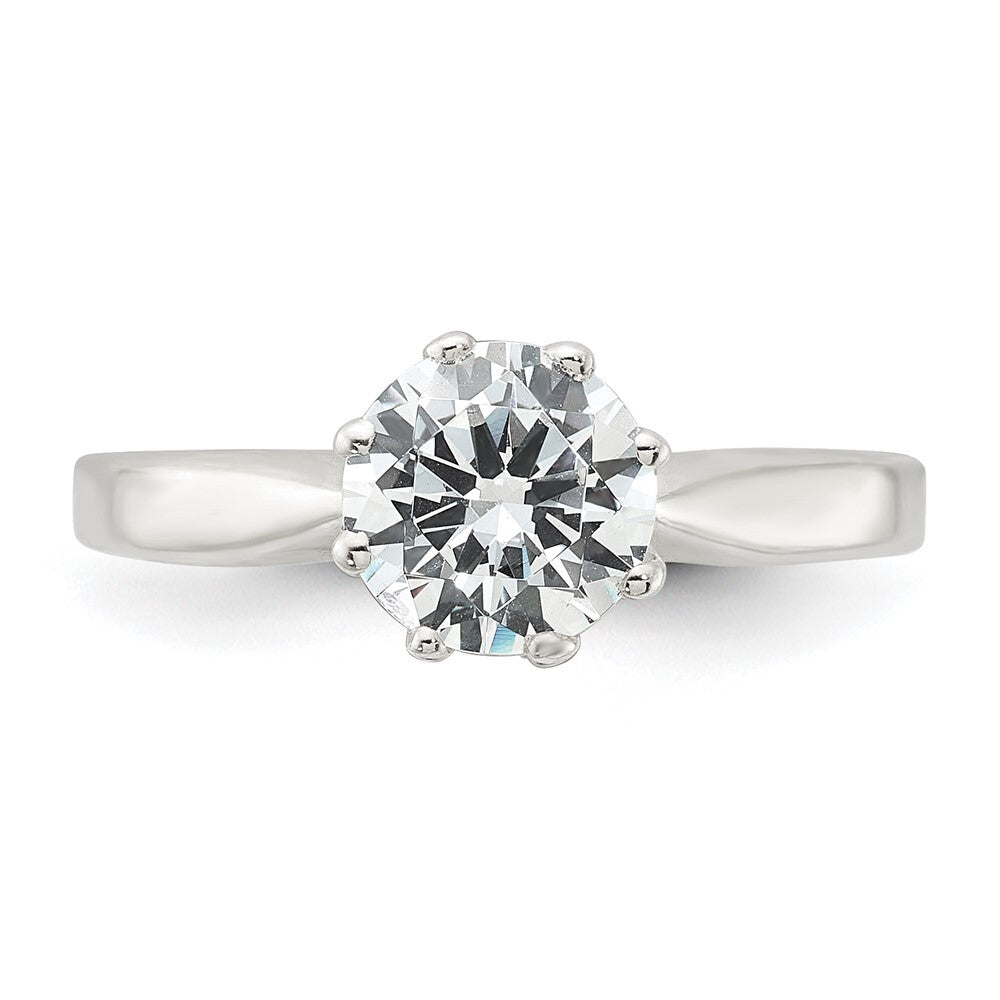 Sterling Silver Polished Cubic Zirconia Ring Size 6