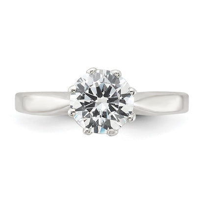Sterling Silver Polished Cubic Zirconia Ring Size 6