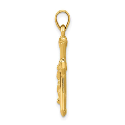 14k Yellow Gold Reversible Crucifix Pendant