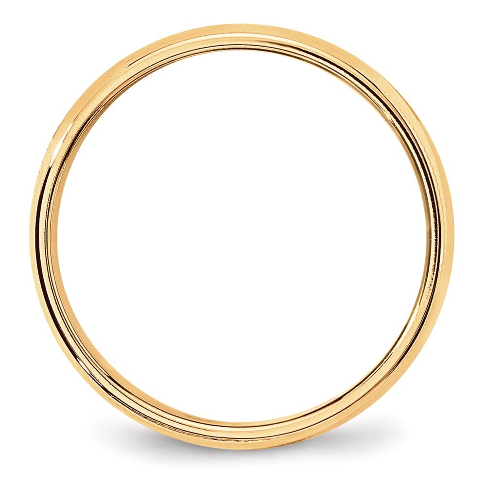 14K Yellow Gold 6mm Lightweight Milgrain Half Round Wedding Band Ring Size 9