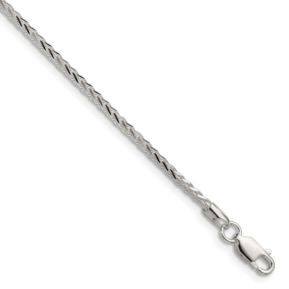 Sterling Silver 2.0mm 8 Sided Diamond-Cut Double Spiga Chain Necklace