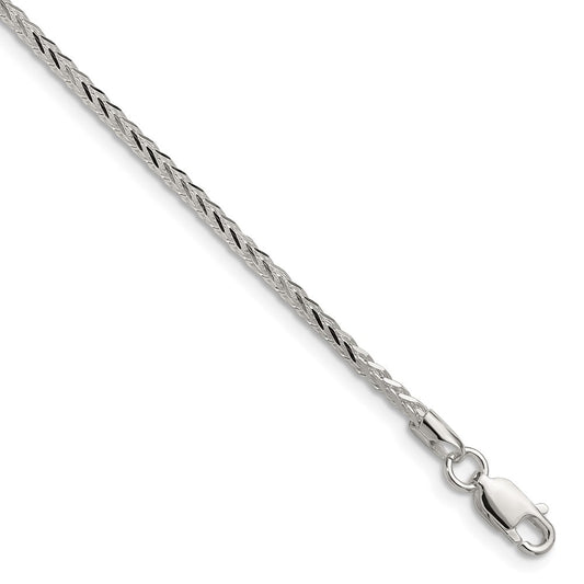 Sterling Silver 2.0mm 8 Sided Diamond-Cut Double Spiga Chain Necklace