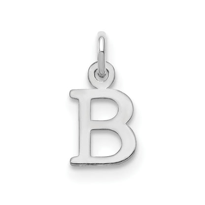14K White Cutout Letter B Initial Pendant