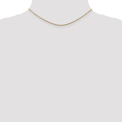 14k Yellow Gold 14" 1.45mm Solid Diamond-cut Cable Chain Necklace