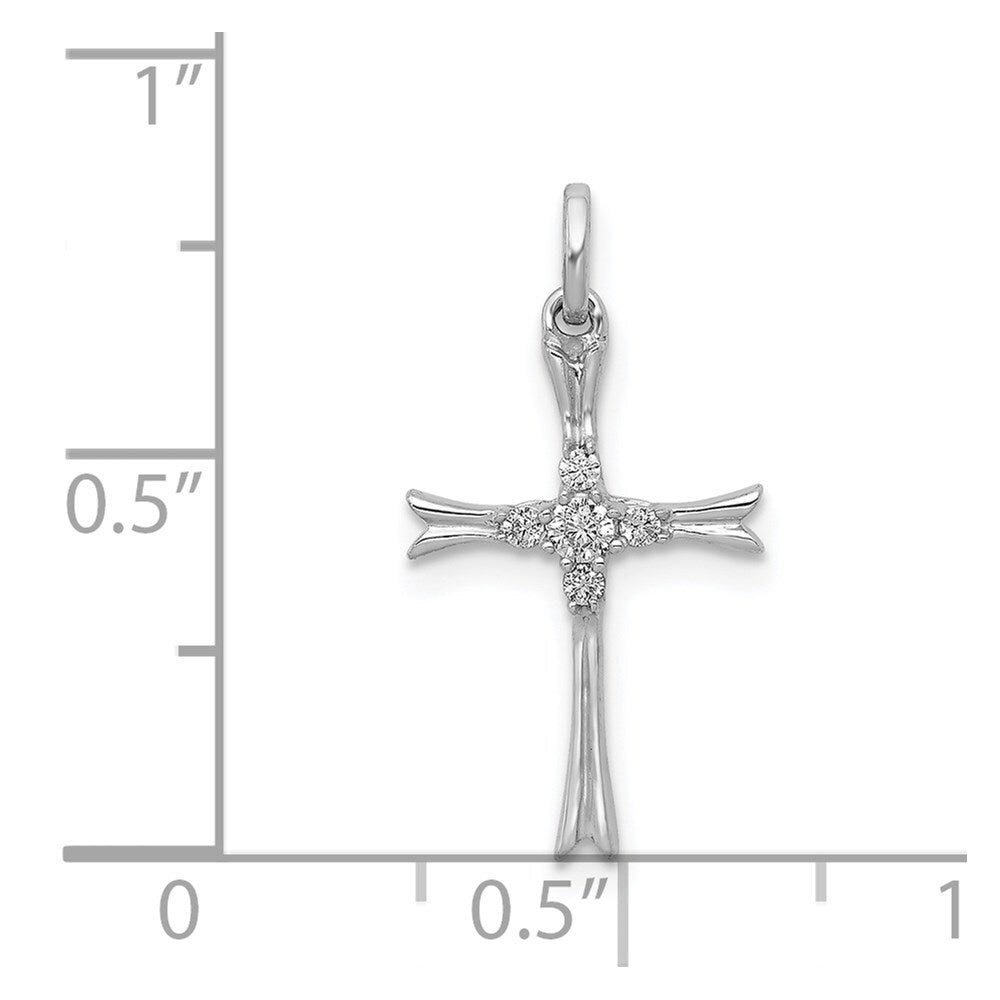 14k White Gold 1/15ct. Diamond Cross Pendant for Women