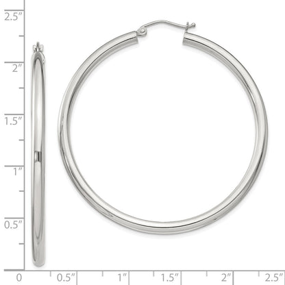 Sterling Silver 3mm Round Hoop Earrings