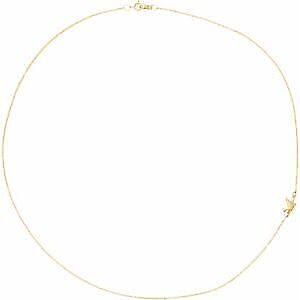 14k Yellow Gold Off-Center Holy Spirit Dove 16" Necklace