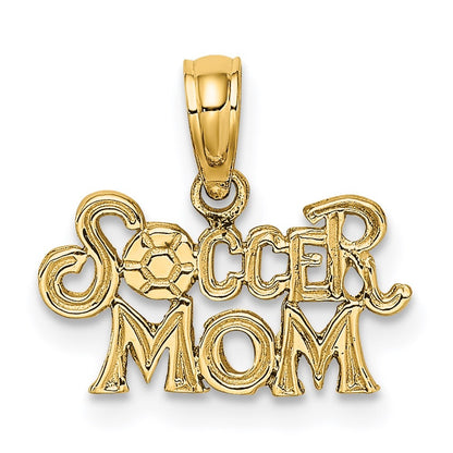 14k Yellow Gold SOCCER MOM Charm