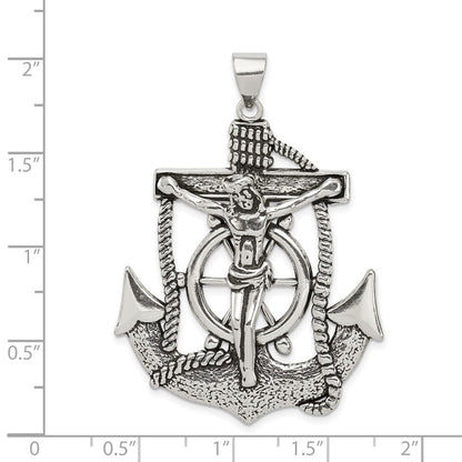 Sterling Silver Antiqued Mariner Cross Pendant Holiday Gift for Women