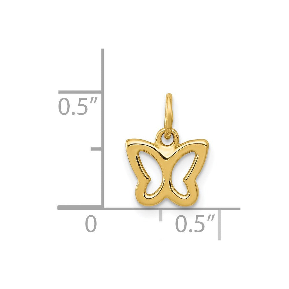 14k Yellow Gold Polished Butterfly Pendant
