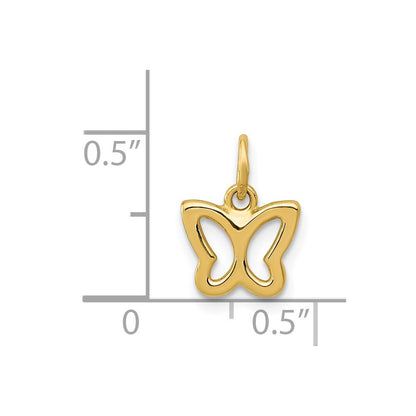 14k Yellow Gold Polished Butterfly Pendant