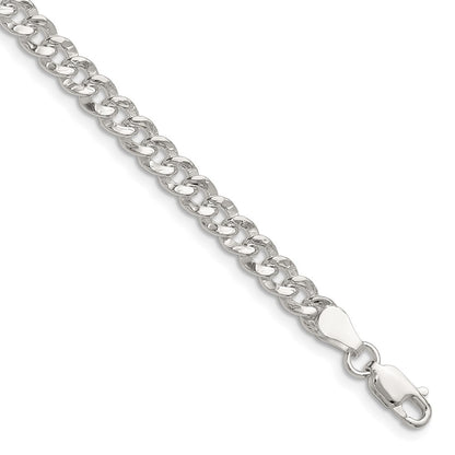 Sterling Silver 4.75mm Hammered Curb Chain Necklace