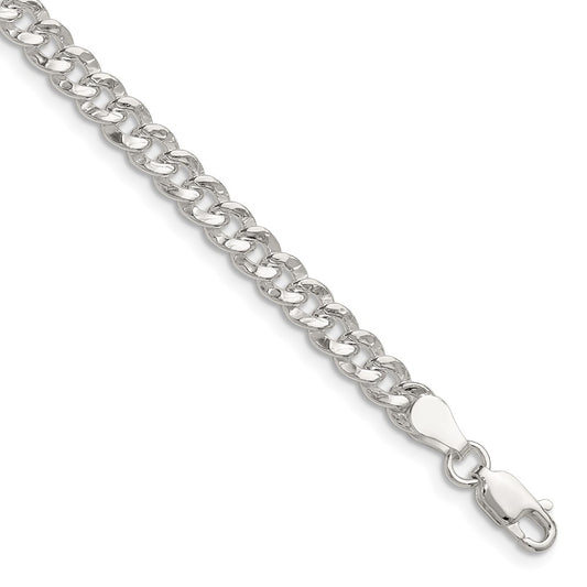 Sterling Silver 4.75mm Hammered Curb Chain Necklace