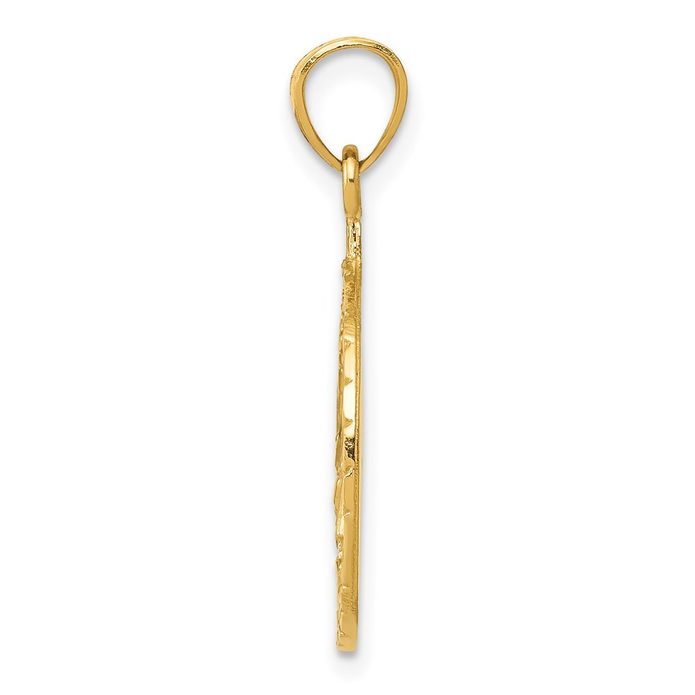 14k Yellow Gold Polished and Diamond-cut Masonic Symbol Pendant