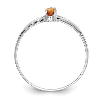 14k White Gold Citrine Birthstone Ring