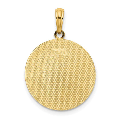 14k Yellow Gold Circle Engraveable Center Charm