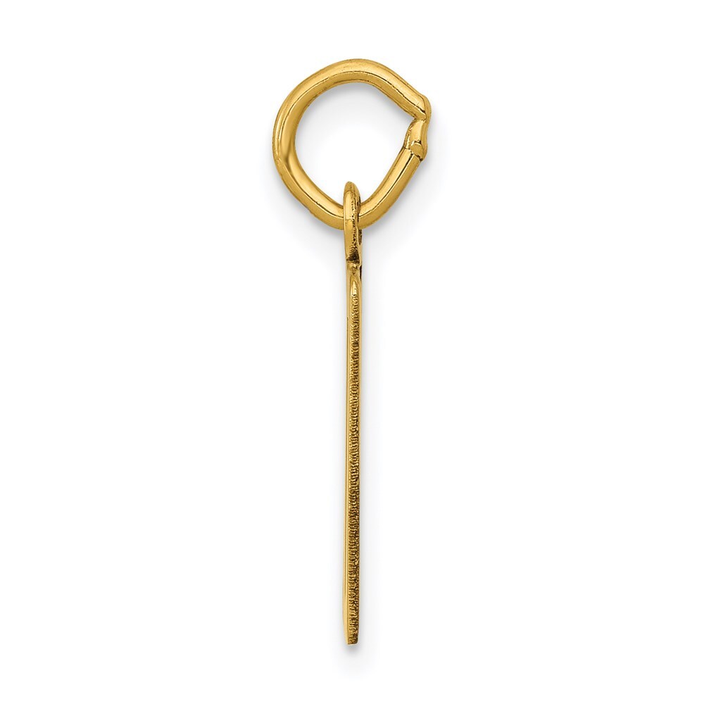 14k Yellow Gold Small Elongated Number 50 Charm Pendant for Women