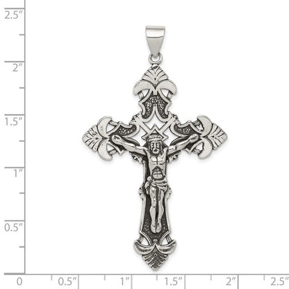 Sterling Silver Antiqued Crucifix Pendant Holiday Gift for Women