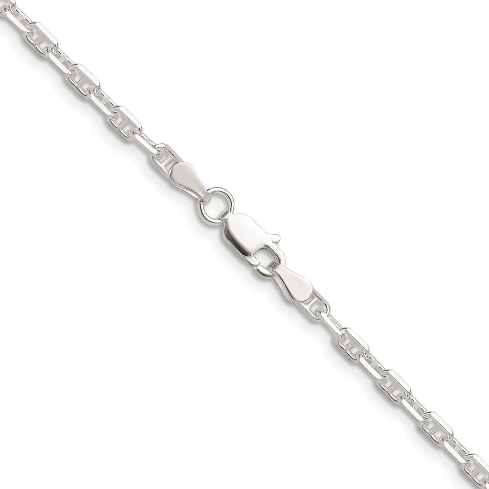 Sterling Silver Polished and Diamond-Cut 3mm Mariner Link Chain Necklace