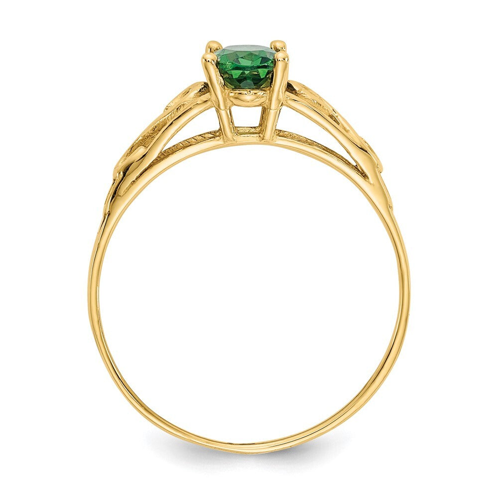 14K Yellow Gold Madi K Synthetic Emerald Ring