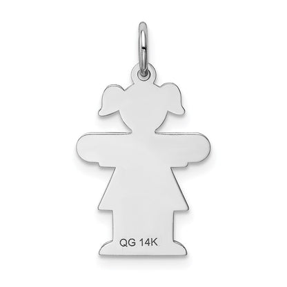 14k White Gold Kid Charm Pendant for Women