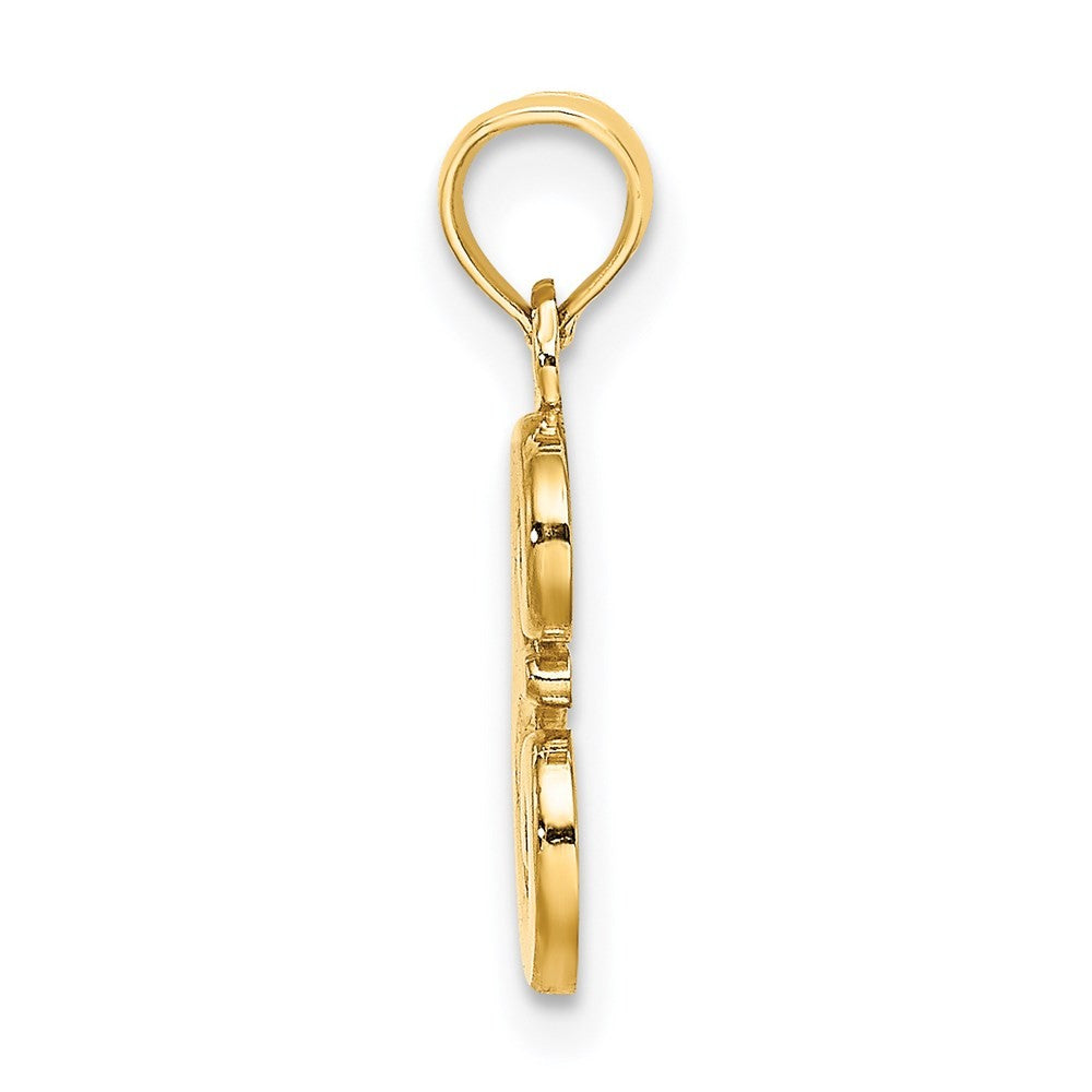 14k Yellow Gold Script Letter E Initial Pendant