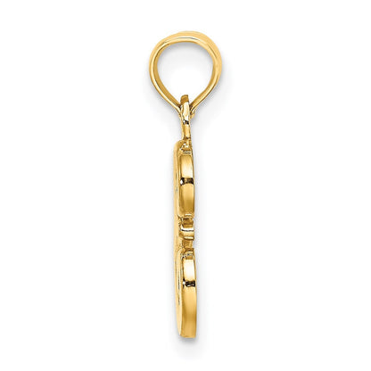 14k Yellow Gold Script Letter E Initial Pendant