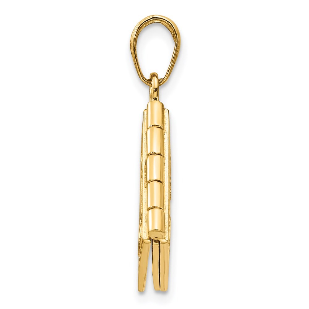 14k Yellow Gold 3-D Moveable Pages Serenity Prayer Book Pendant
