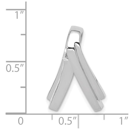 14k White Gold Fits up to 6mm Regular & Fancy Reversible Omega Slide Pendant