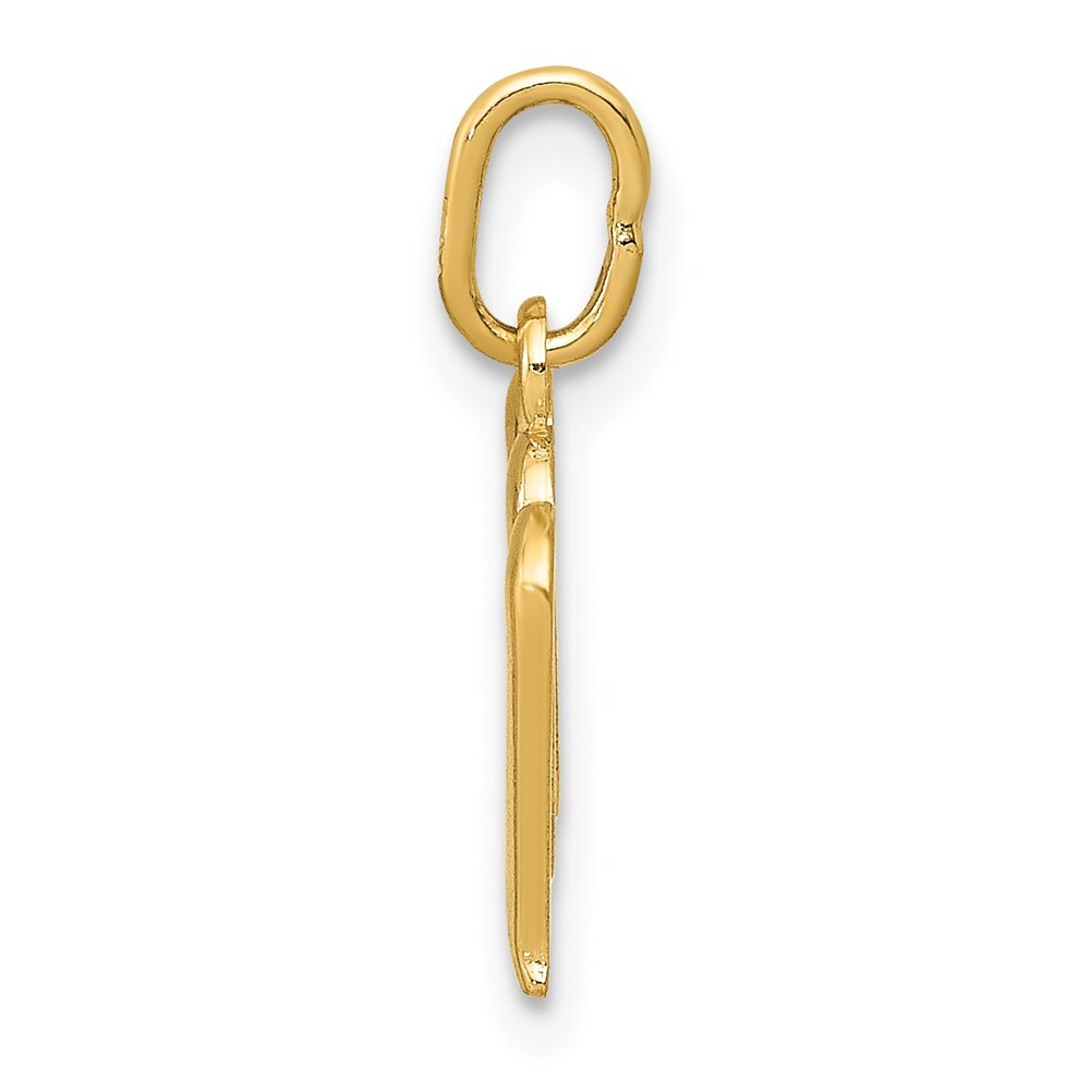 14k Yellow Gold Letter M Initial Charm Pendant for Women