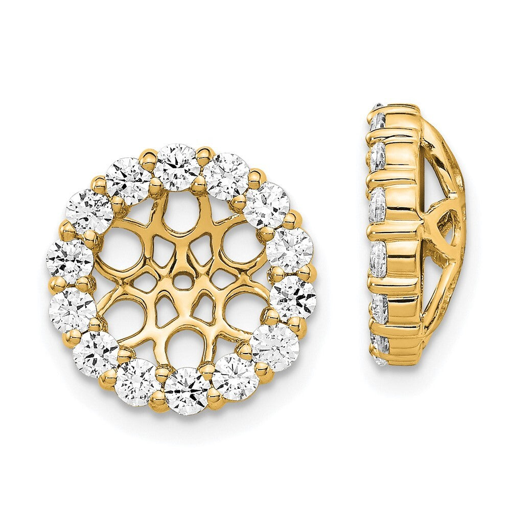 14k Yellow Gold Diamond Earring Jackets