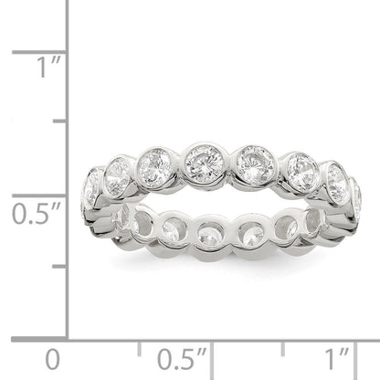 Sterling Silver Cubic Zirconia Band Size 6
