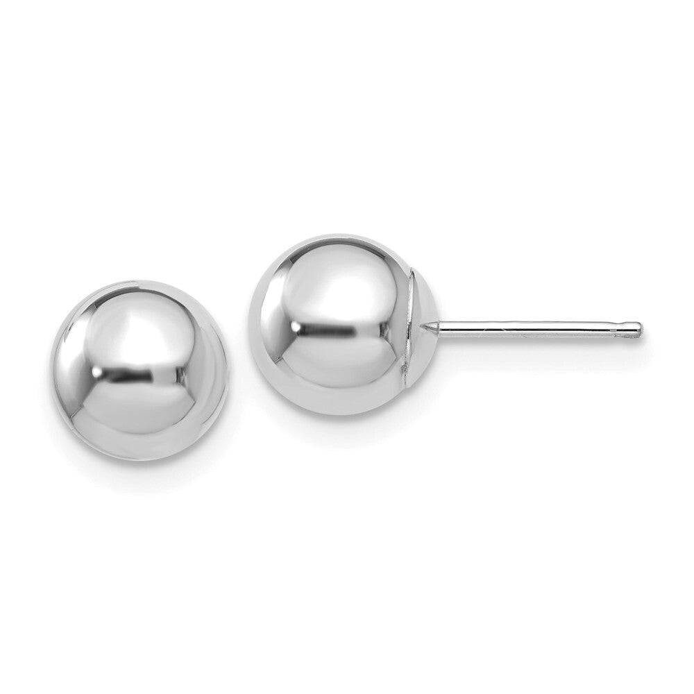 14k White Gold Polished 7mm Ball Stud Earrings Gift for Women