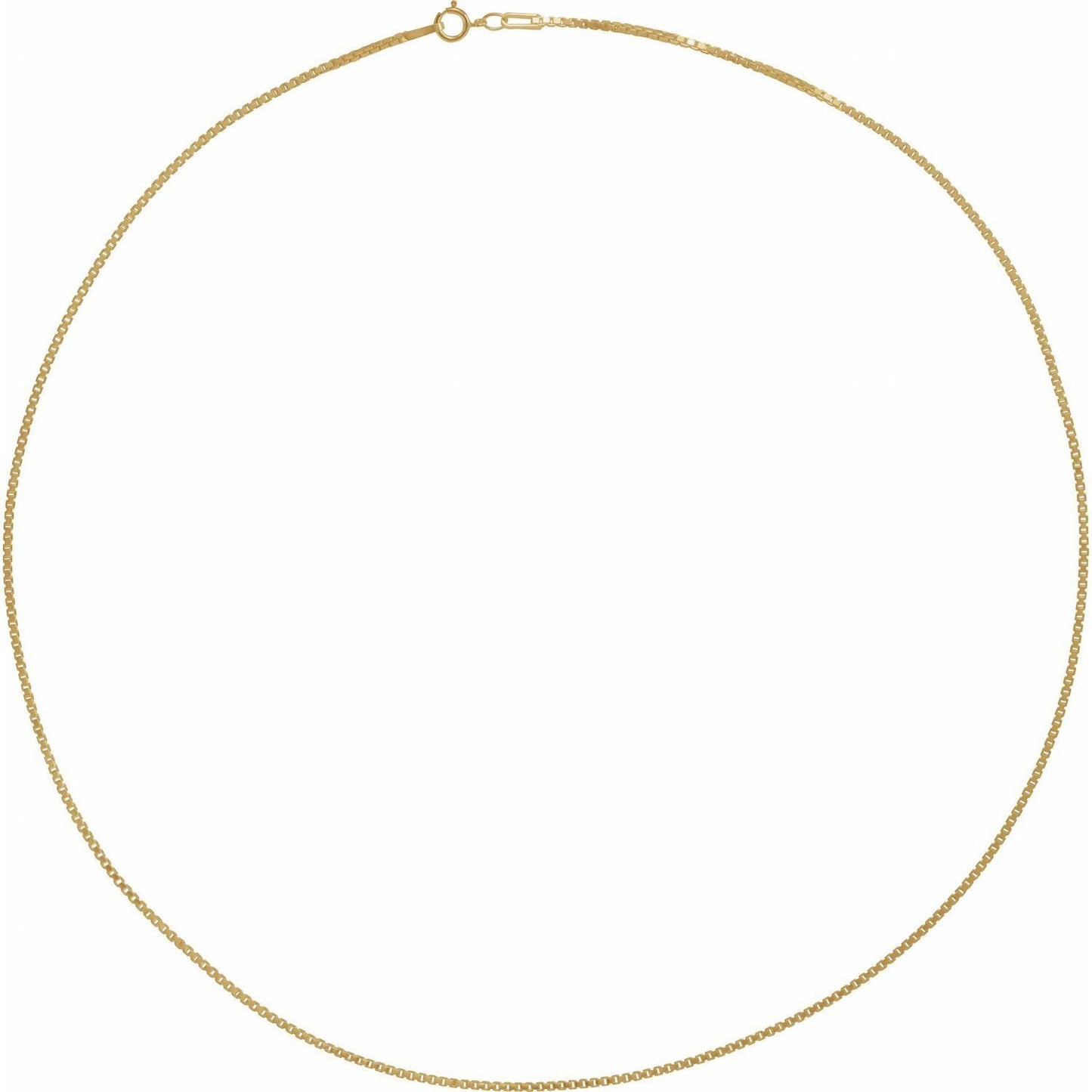 14k Yellow Gold 1.3 mm Diamond-Cut Box Chain Necklace 24" Fine Gift for Women