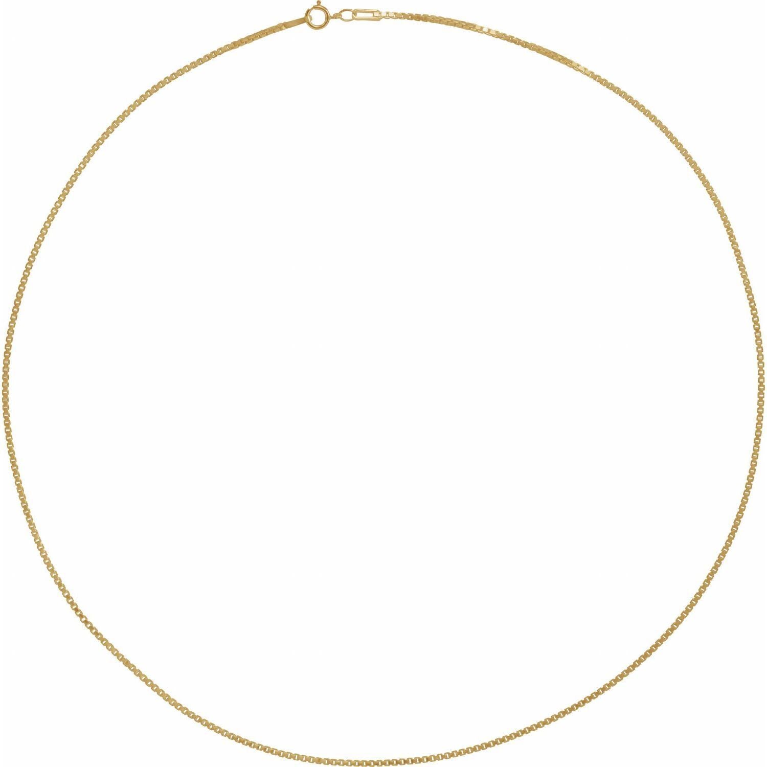 14k Yellow Gold 1.3 mm Diamond-Cut Box Chain Necklace 24" Fine Gift for Women