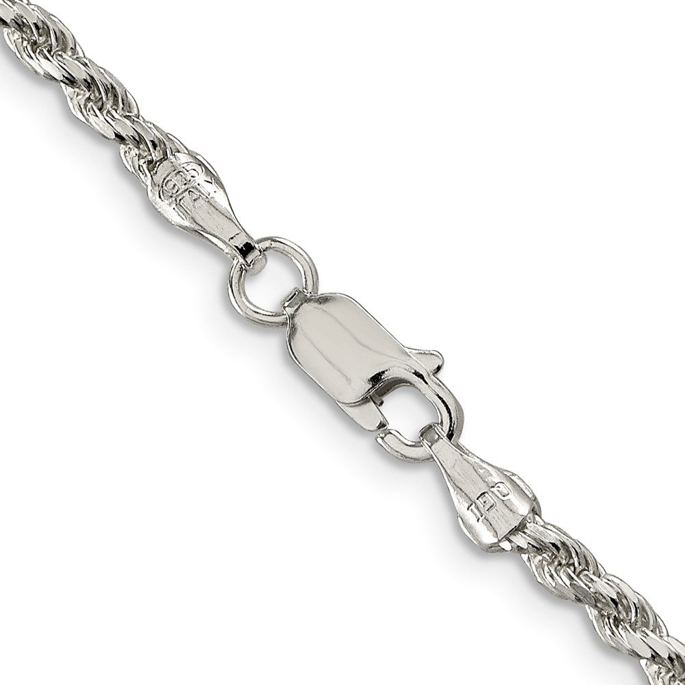 Sterling Silver 2.75mm Diamond-cut Rope Chain Necklace
