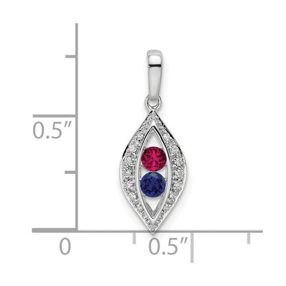 14k White Gold Family Jewelry Diamond Semi-Set Pendant for Women