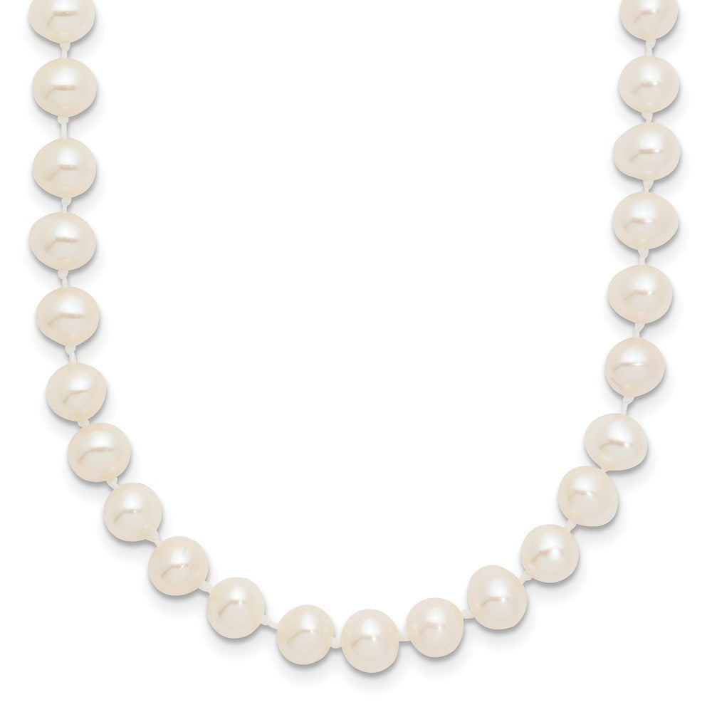14k White Gold 5-6mm White Near Round Freshwater Cultured Pearl 20 inch Necklace