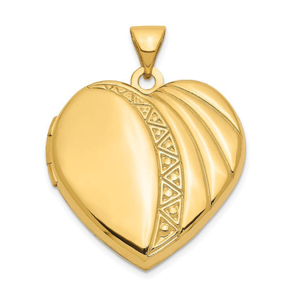14k Yellow Gold 21mm Heart Locket