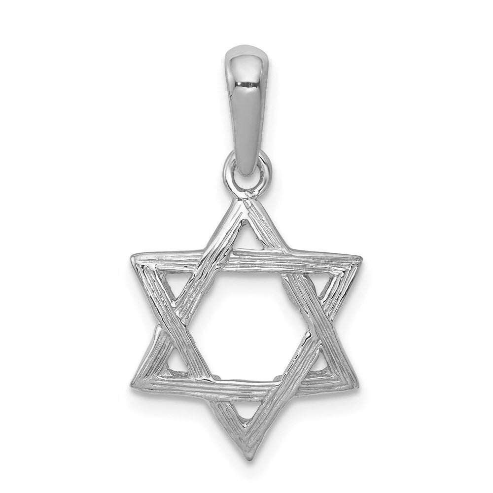 14k White Gold Star Of David Pendant for Women