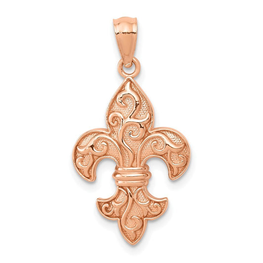 14k Rose Gold Fleur de lis Pendant for Women